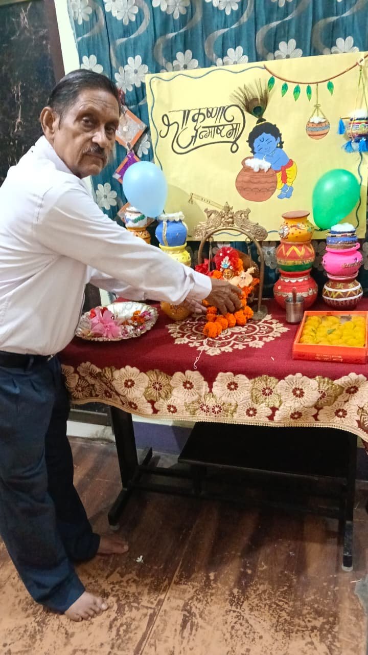 Janmashtami decorations and ceremonial display at the school